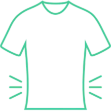 T-shirt icon representing perfect fit clothing